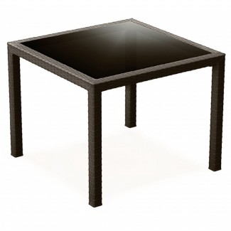 Miami 37" Square Glass Top Dining Table 